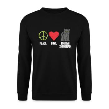 British Shorthair Gifts - Unisex Pullover - Schwarz - Vorne - Alina (178cm) & Michal (187cm)