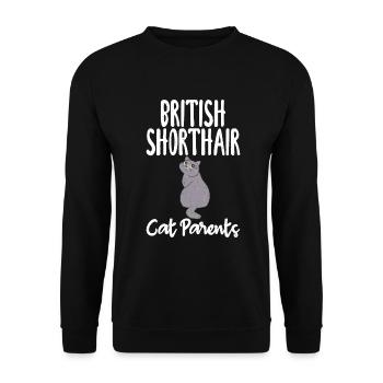 British Shorthair Gifts - Unisex Pullover - Schwarz - Vorne - Alina (178cm) & Michal (187cm)