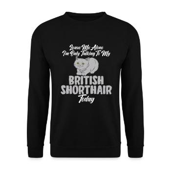British Shorthair Gifts - Unisex Pullover - Schwarz - Vorne - Alina (178cm) & Michal (187cm)