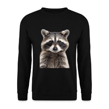Raccoon - Unisex Sweatshirt - black - Front - Alina (178cm) & Michal (187cm)