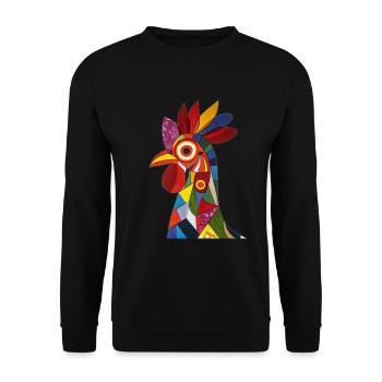 Chicken - Unisex Sweatshirt - black - Front - Alina (178cm) & Michal (187cm)