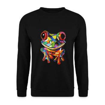 Frog - Unisex Sweatshirt - black - Front - Alina (178cm) & Michal (187cm)