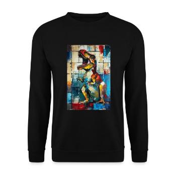 T-Rex - Sweat-shirt Unisexe - noir - Devant - Alina (178cm) & Michal (187cm)