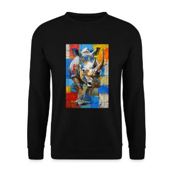 Rhinoceros - Unisex Sweatshirt - black - Front - Alina (178cm) & Michal (187cm)