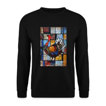Truthahn - Unisex Pullover - Schwarz - Vorne - Alina (178cm) & Michal (187cm)