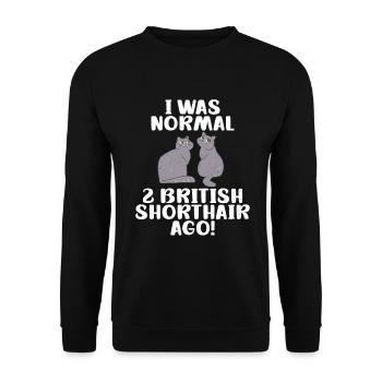 British Shorthair Gifts - Unisex Pullover - Schwarz - Vorne - Alina (178cm) & Michal (187cm)