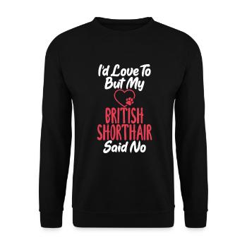 British Shorthair Gifts - Unisex Pullover - Schwarz - Vorne - Alina (178cm) & Michal (187cm)