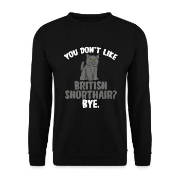 British Shorthair Gifts - Unisex Pullover - Schwarz - Vorne - Alina (178cm) & Michal (187cm)