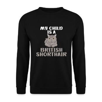 British Shorthair Gifts - Unisex Pullover - Schwarz - Vorne - Alina (178cm) & Michal (187cm)