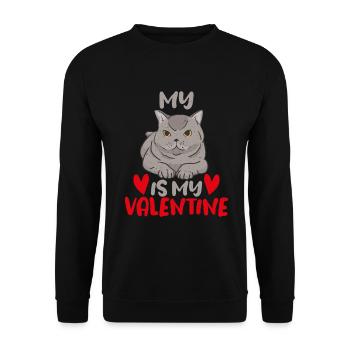 British Shorthair Gifts - Unisex Pullover - Schwarz - Vorne - Alina (178cm) & Michal (187cm)