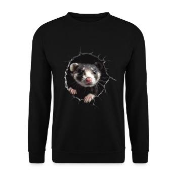 Frettchen - Unisex Pullover - Schwarz - Vorne - Alina (178cm) & Michal (187cm)