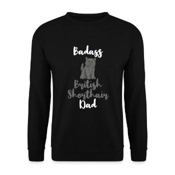 British Shorthair Gifts - Unisex Pullover - Schwarz - Vorne - Alina (178cm) & Michal (187cm)