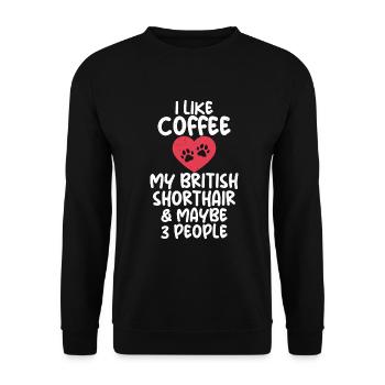 British Shorthair Gifts - Unisex Pullover - Schwarz - Vorne - Alina (178cm) & Michal (187cm)