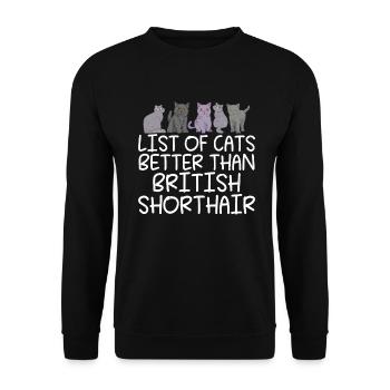 British Shorthair Gifts - Unisex Pullover - Schwarz - Vorne - Alina (178cm) & Michal (187cm)