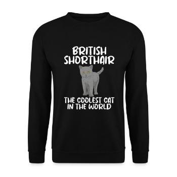 British Shorthair Gifts - Unisex Pullover - Schwarz - Vorne - Alina (178cm) & Michal (187cm)
