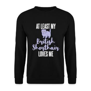 British Shorthair Gifts - Unisex Pullover - Schwarz - Vorne - Alina (178cm) & Michal (187cm)