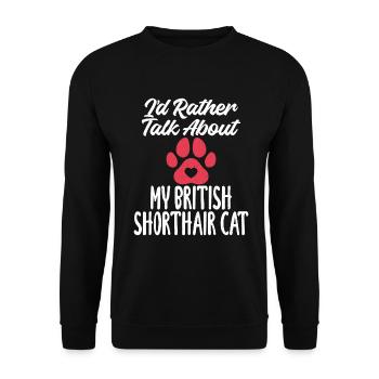 British Shorthair Gifts - Unisex Pullover - Schwarz - Vorne - Alina (178cm) & Michal (187cm)