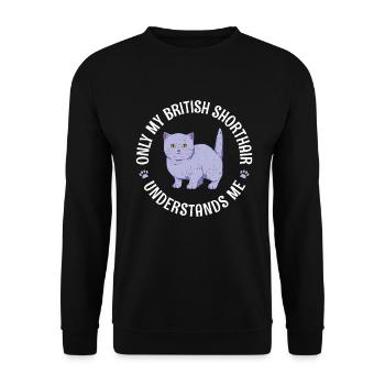 British Shorthair Gifts - Unisex Pullover - Schwarz - Vorne - Alina (178cm) & Michal (187cm)