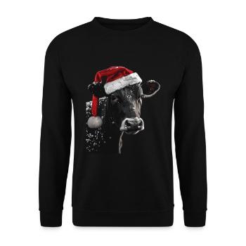 Kuh - Unisex Pullover - Schwarz - Vorne - Alina (178cm) & Michal (187cm)