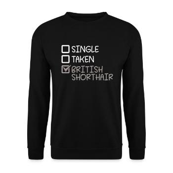 British Shorthair Gifts - Unisex Pullover - Schwarz - Vorne - Alina (178cm) & Michal (187cm)