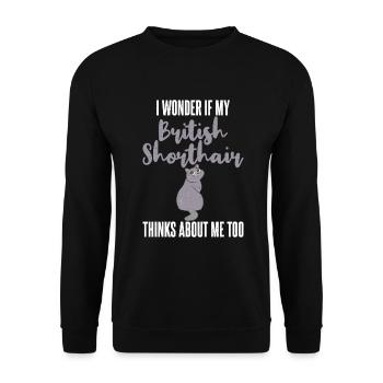British Shorthair Gifts - Unisex Pullover - Schwarz - Vorne - Alina (178cm) & Michal (187cm)