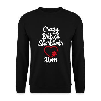 British Shorthair Gifts - Unisex Pullover - Schwarz - Vorne - Alina (178cm) & Michal (187cm)