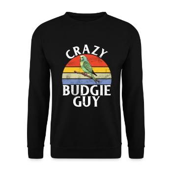 Budgie Gift - Unisex Sweatshirt - black - Front - Alina (178cm) & Michal (187cm)