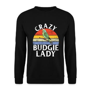 Budgie Gift - Unisex Sweatshirt - black - Front - Alina (178cm) & Michal (187cm)