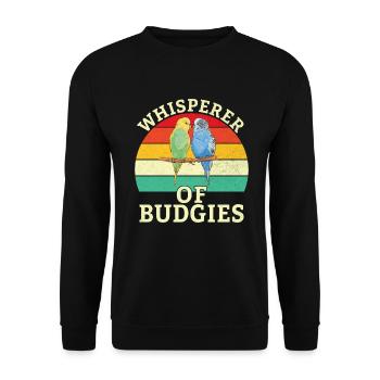 Budgie Gift - Unisex Pullover - Schwarz - Vorne - Alina (178cm) & Michal (187cm)
