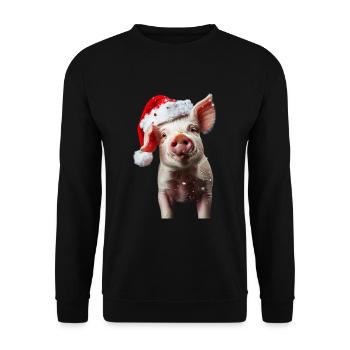 Schwein - Unisex Pullover - Schwarz - Vorne - Alina (178cm) & Michal (187cm)
