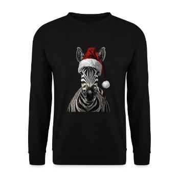 Zebra - Unisex Pullover - Schwarz - Vorne - Alina (178cm) & Michal (187cm)