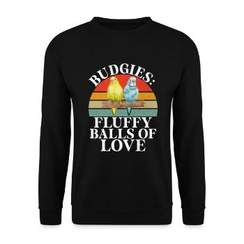 Cadeau de perruche - Sweat-shirt Unisexe - noir - Devant - Alina (178cm) & Michal (187cm)
