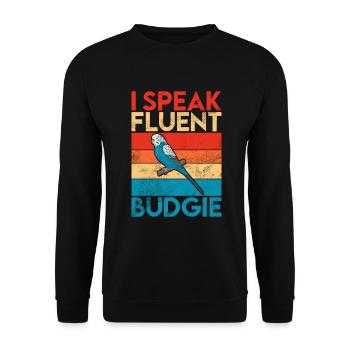 Budgie Gift - Unisex Pullover - Schwarz - Vorne - Alina (178cm) & Michal (187cm)