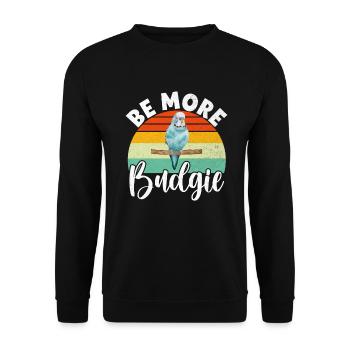 Budgie Gift - Unisex Sweatshirt - black - Front - Alina (178cm) & Michal (187cm)