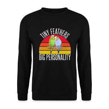 Budgie Gift - Unisex Sweatshirt - black - Front - Alina (178cm) & Michal (187cm)
