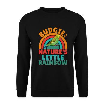 Budgie Gift - Unisex Sweatshirt - black - Front - Alina (178cm) & Michal (187cm)