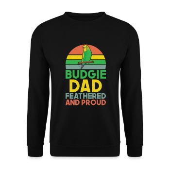 Budgie Gift - Unisex Sweatshirt - black - Front - Alina (178cm) & Michal (187cm)