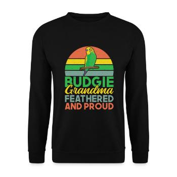 Budgie Gift - Unisex Sweatshirt - black - Front - Alina (178cm) & Michal (187cm)