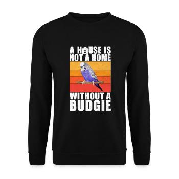 Budgie Gift - Unisex Sweatshirt - black - Front - Alina (178cm) & Michal (187cm)
