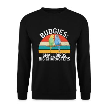 Budgie Gift - Unisex Sweatshirt - black - Front - Alina (178cm) & Michal (187cm)