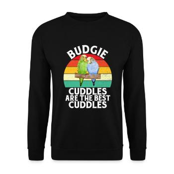 Budgie Gift - Unisex Sweatshirt - black - Front - Alina (178cm) & Michal (187cm)