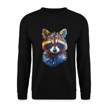 Raccoon - Unisex Sweatshirt - black - Front - Alina (178cm) & Michal (187cm)