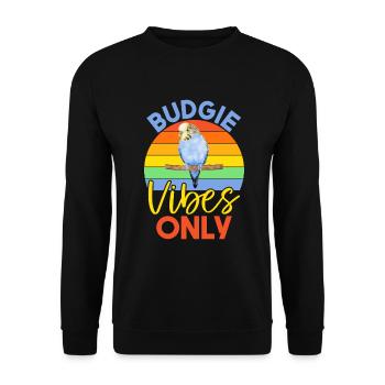 Budgie Gift - Unisex Pullover - Schwarz - Vorne - Alina (178cm) & Michal (187cm)