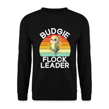 Budgie Gift - Unisex Sweatshirt - black - Front - Alina (178cm) & Michal (187cm)