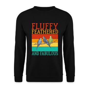 Budgie Gift - Unisex Pullover - Schwarz - Vorne - Alina (178cm) & Michal (187cm)