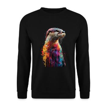 Otter - Unisex Sweatshirt - black - Front - Alina (178cm) & Michal (187cm)