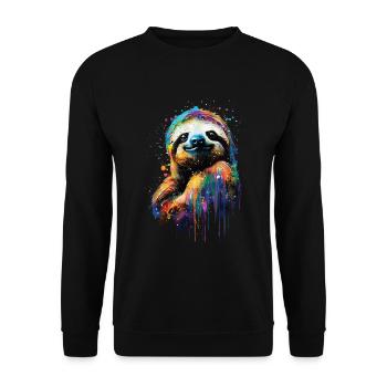 Sloth - Unisex Sweatshirt - black - Front - Alina (178cm) & Michal (187cm)