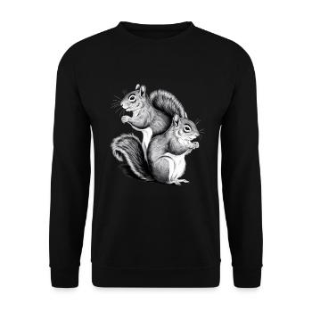 Squirrel - Unisex Sweatshirt - black - Front - Alina (178cm) & Michal (187cm)