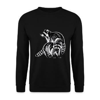 Raccoon - Unisex Sweatshirt - black - Front - Alina (178cm) & Michal (187cm)