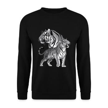 Tiger - Unisex Sweatshirt - black - Front - Alina (178cm) & Michal (187cm)